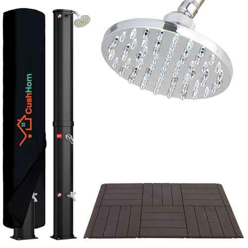 CCLIFE Solardusche mit Kunststoffboden 40L Solar Gartendusche Pooldusche Regendusche Außendusche Garten Brause warmes...