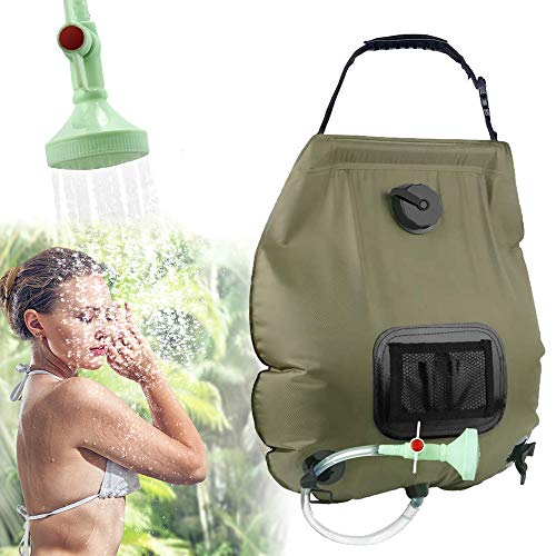 KIPIDA Solardusche Outdoor, 20L Campingdusche Solar Wassersack Heizung Camping Dusche Tasche mit Duschkopf Gartendusche...