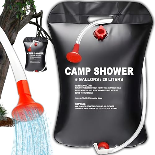 Retoo Campingdusche, 20L / 5 Gallonen, Solarbetrieben Solar Dusche Tasche, Solar Heizung, Solardusche, Outdoor...